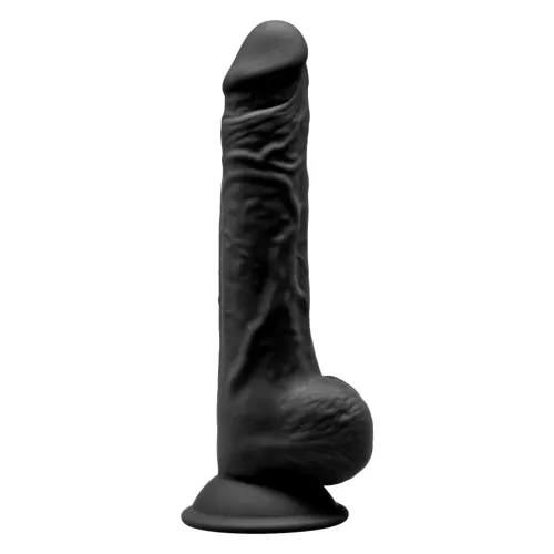 SilexD Dildos SilexD 95 inch Realistic Silicone Dual Density Dildo with Suction Cup with Balls Black