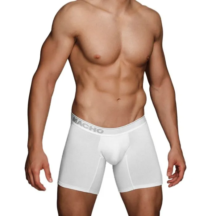 Vibrators MACHO UNDERWEAR UOMO MC087 BOXER LUNGO BIANCO TAGLIA S