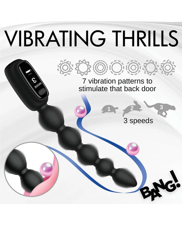 Bang Digital Silicone Anal Beads XR Brands Male Sex Toys Bang Digital Silicone Anal Beads XR Brands Male Sex Toys