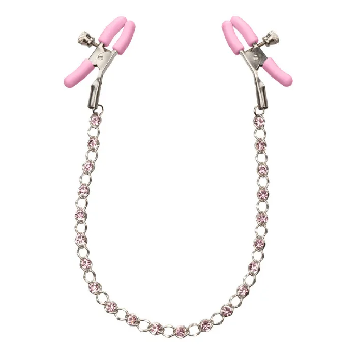 Couples California Exotics Nipple Play Crystal Chain Nipple Clamps