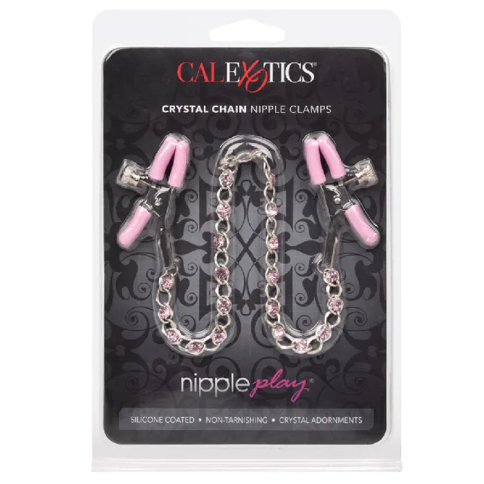 Couples California Exotics Nipple Play Crystal Chain Nipple Clamps