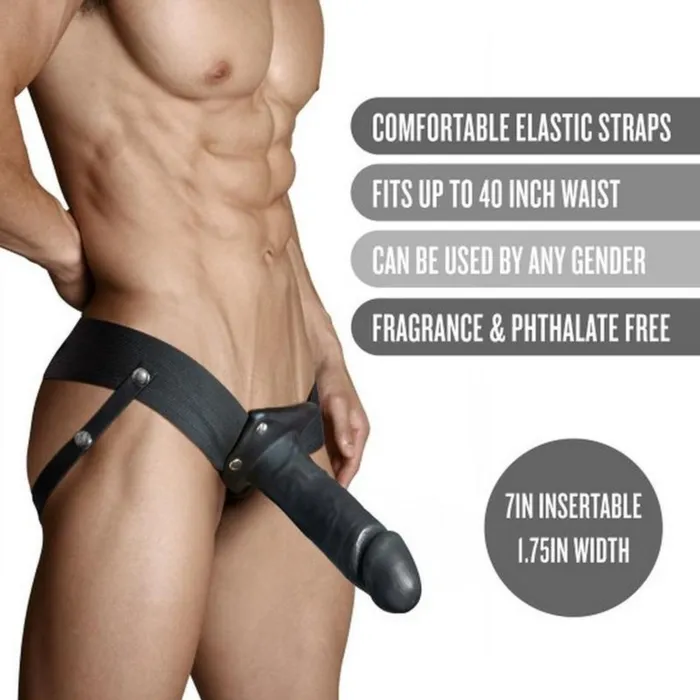 Female Sex Toys Blush Novelties Dr Skin Hollow StrapOn with 7 Inch Dildo