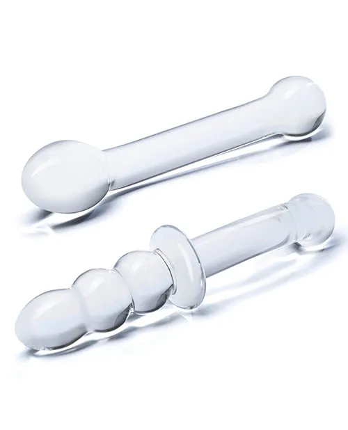 Glas 2 pc GSpot Pleasure Glass Dildo Set Electric Eel Dildos