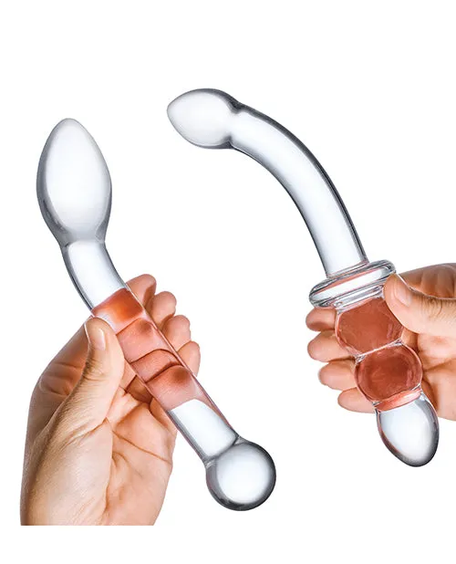 Glas 2 pc GSpot Pleasure Glass Dildo Set Electric Eel Dildos