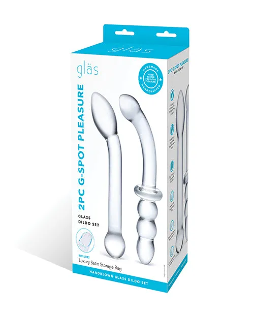Glas 2 pc GSpot Pleasure Glass Dildo Set Electric Eel Dildos