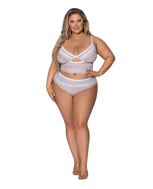 Modern Romance Bralette Cheeky Hipster White 2x Magic Silk Vibrators