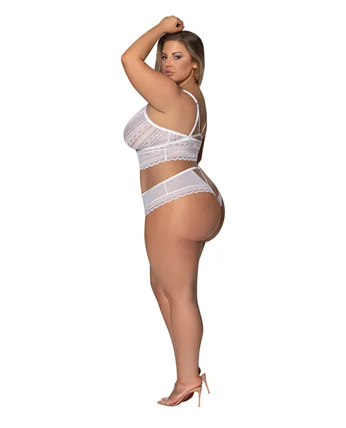 Modern Romance Bralette Cheeky Hipster White 2x Magic Silk Vibrators