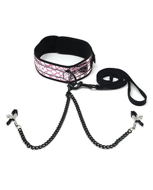 Nipple Clitoral Toys Spartacus Collar W Nipple Clamps