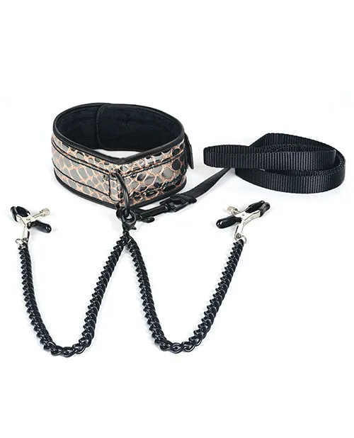Nipple Clitoral Toys Spartacus Collar W Nipple Clamps