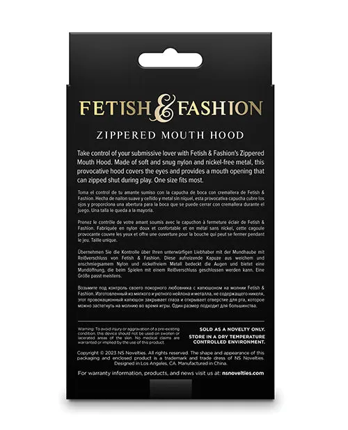 NS Novelties Vibrators Taboo Zippered Mouth Hood NS Novelties Vibrators Taboo Zippered Mouth Hood