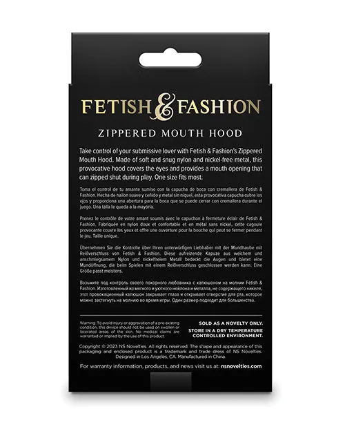 NS Novelties Vibrators Taboo Zippered Mouth Hood NS Novelties Vibrators Taboo Zippered Mouth Hood