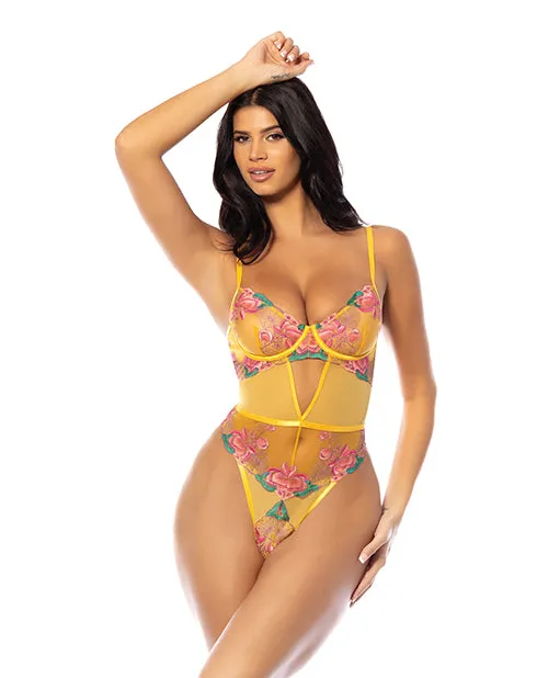Oh La La Cheri Elisabeth Unlined Underwire Embroidered Teddy Vibrators