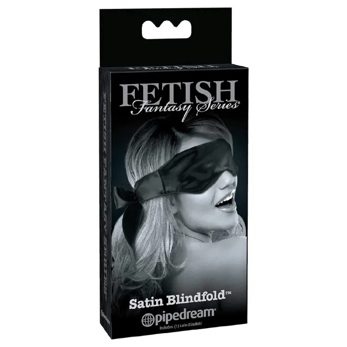 Pipe Dream Couples Black Satin Bondage Blindfold For DomSub Play
