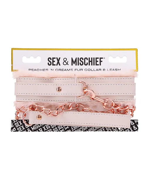 Sportsheets Sex Mischief Peaches n CreaMe Fur Collar Leash Couples