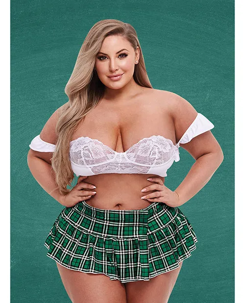 Vibrators XGen Teachers Pet Schoolgirl Bustier Skirt Greenwhite