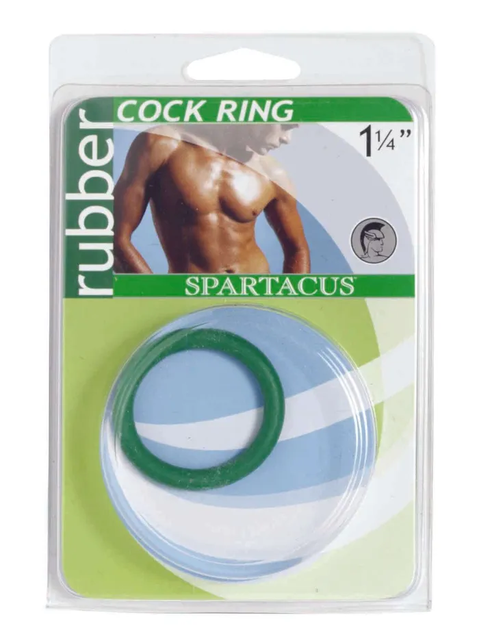 125 Soft Rubber Cock Ring Green Spartacus Male Sex Toys