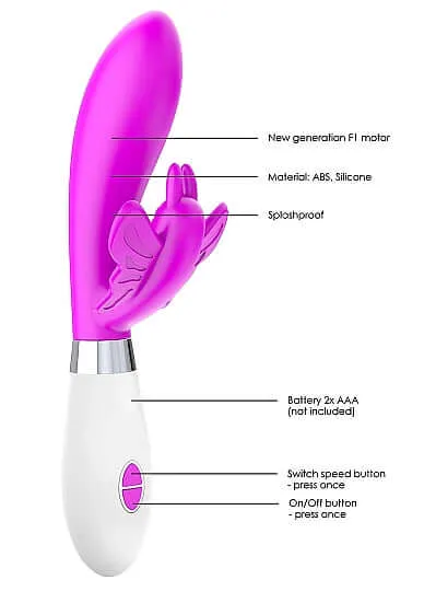 Alexios Butterfly and GSpot Vibrator Fuchsia Pink SHOTS AMERICA Vibrators