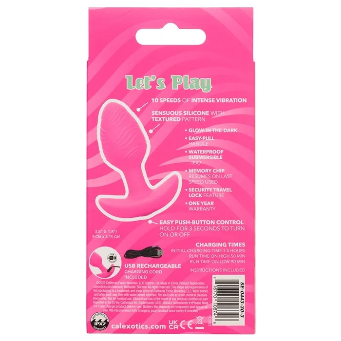 Anal CAL EXOTICS Cheeky Vibrating GlowInTheDark Butt Plug