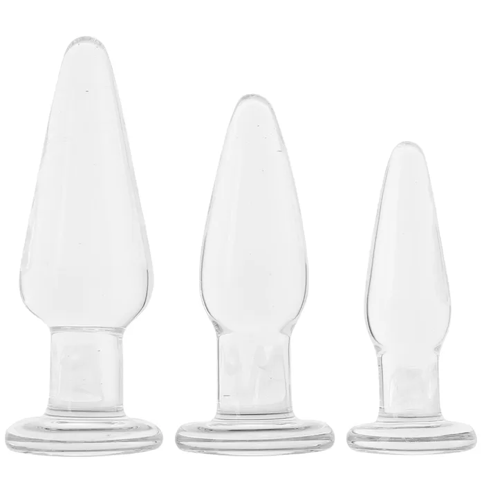 Anal ns novelties Crystal Premium Glass Tapered Anal Trainer Kit in Clear