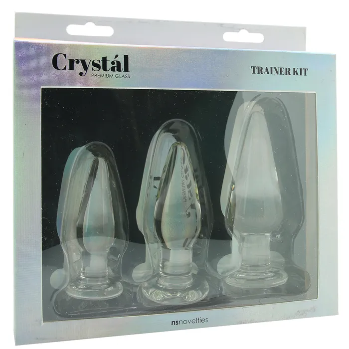 Anal ns novelties Crystal Premium Glass Tapered Anal Trainer Kit in Clear Anal ns novelties Crystal Premium Glass Tapered Anal Trainer Kit in Clear