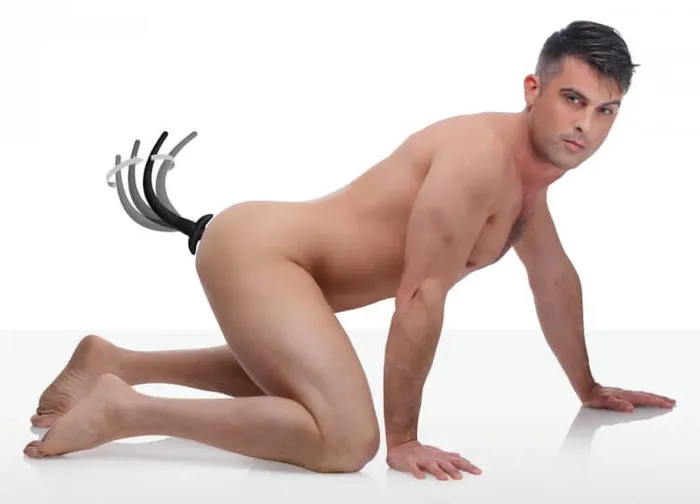 Anal Tailz Waggerz Moving Vibrating Puppy Tail Anal Plug Black XR Brands