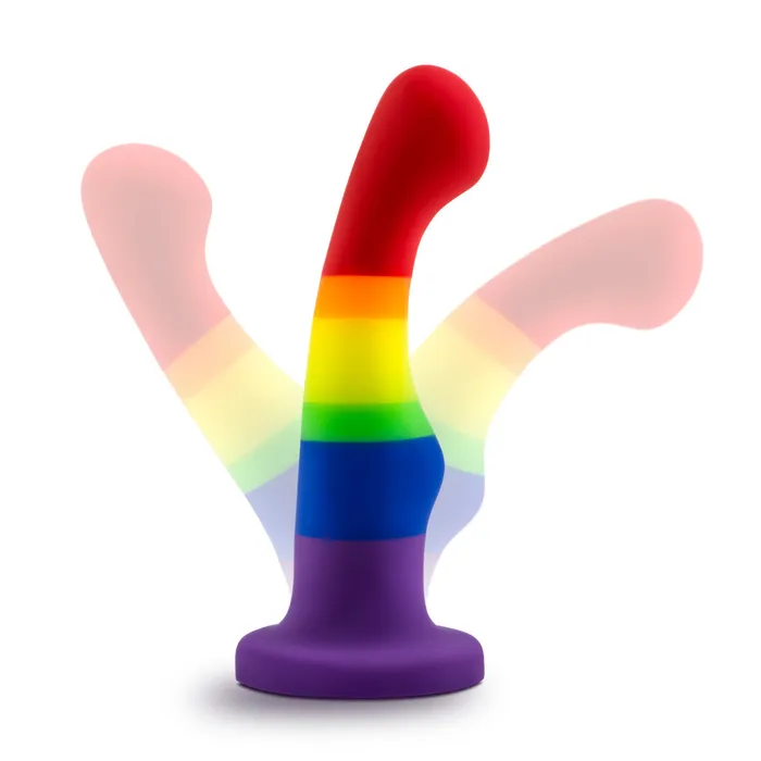 Avant By Blush Pride Freedom P1 Artisan 6 Inch Curved GSpot Dildo with Suction Cup Base Elegantly Made with Smooth UltraSilk Purio Silicone Blush Dildos