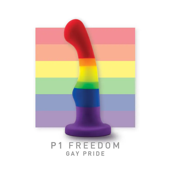 Avant By Blush Pride Freedom P1 Artisan 6 Inch Curved GSpot Dildo with Suction Cup Base Elegantly Made with Smooth UltraSilk Purio Silicone Blush Dildos