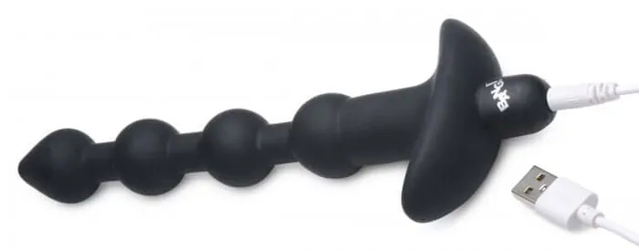 Bang Vibrating Silicone Anal Beads and Remote Control Black XR Brands Anal