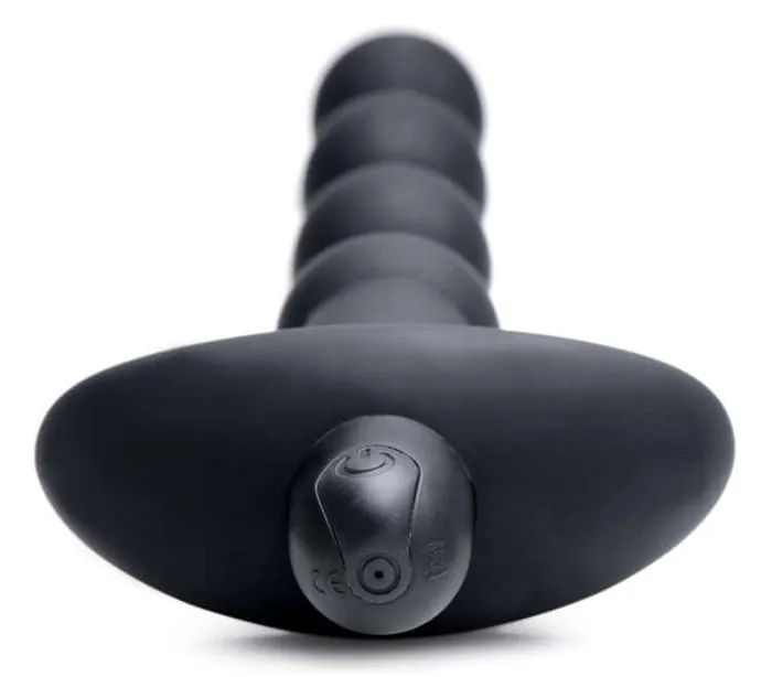 Bang Vibrating Silicone Anal Beads and Remote Control Black XR Brands Anal