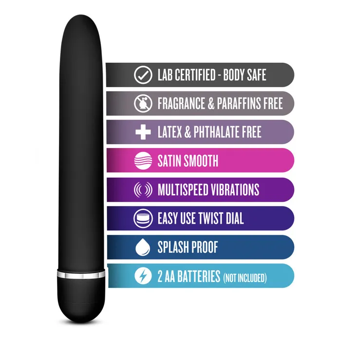 Blush Anal Ros By Blush Luxuriate Black 7Inch Vibrator