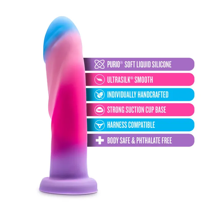 Blush Dildos Avant By Blush Borealis Dreams Artisan 775 Inch Dildo Crafted With Purio Liquid Silicone Wrapped In UltraSilk Cotton Candy