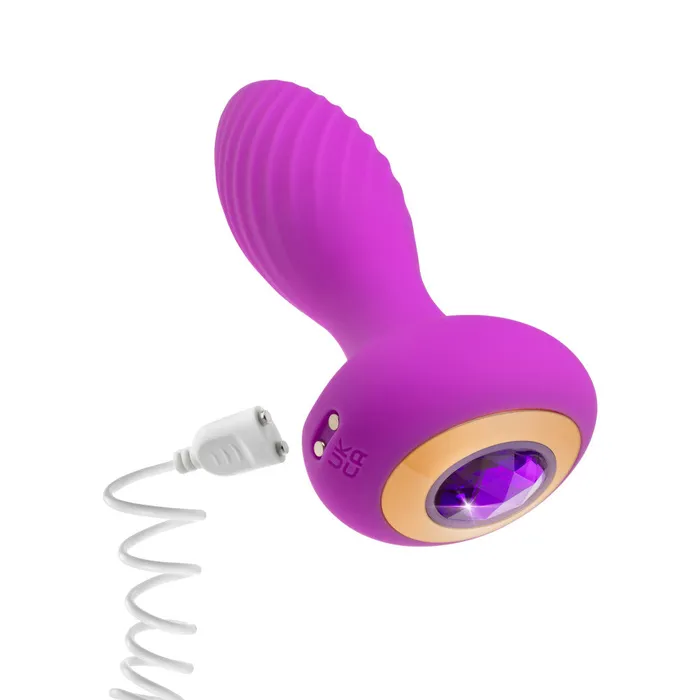 Blush Oh My Gem By Blush Charm 45 Inch Vibrating Anal Plug Massager With Stayput Design Amethyst Gem Base In Purple Anal