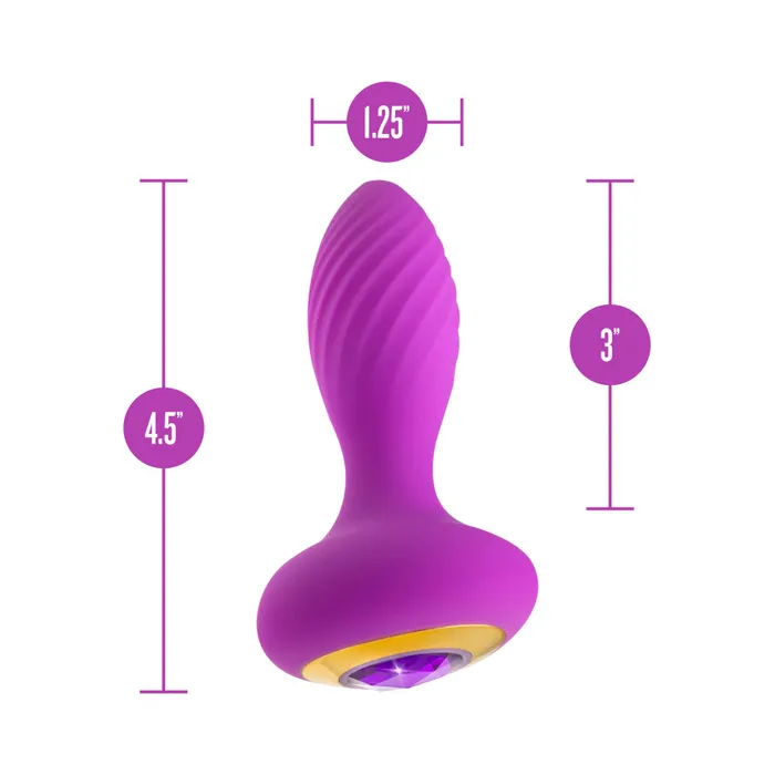 Blush Oh My Gem By Blush Charm 45 Inch Vibrating Anal Plug Massager With Stayput Design Amethyst Gem Base In Purple Anal