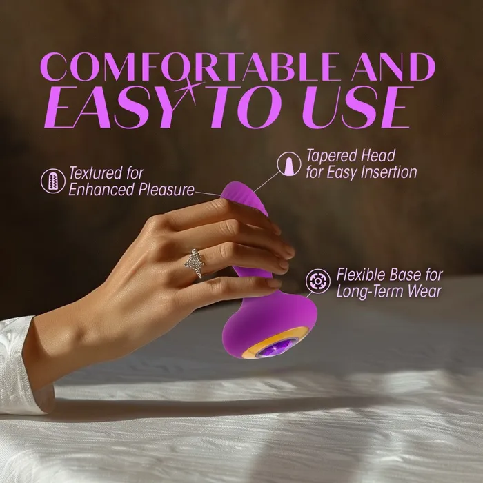 Blush Oh My Gem By Blush Charm 45 Inch Vibrating Anal Plug Massager With Stayput Design Amethyst Gem Base In Purple Anal