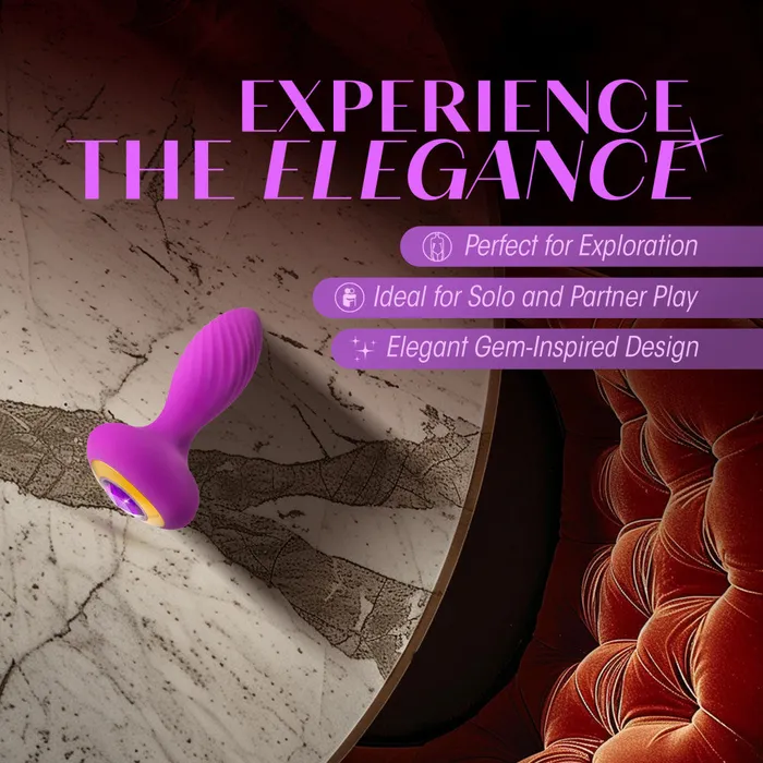Blush Oh My Gem By Blush Charm 45 Inch Vibrating Anal Plug Massager With Stayput Design Amethyst Gem Base In Purple Anal