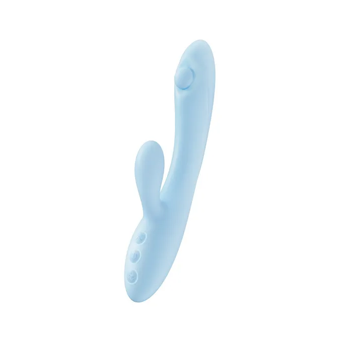 Blush Play With Me By Blush Moondust Magic 8 Inch G Spot Clitoral Rabbit Vibrator 10 Dual Vibration Modes Soft Silicone Blue Vibrators