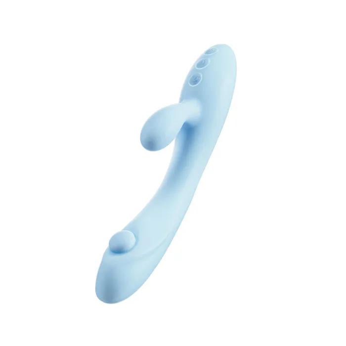 Blush Play With Me By Blush Moondust Magic 8 Inch G Spot Clitoral Rabbit Vibrator 10 Dual Vibration Modes Soft Silicone Blue Vibrators