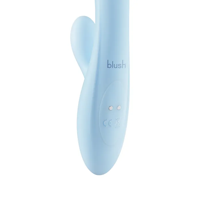 Blush Play With Me By Blush Moondust Magic 8 Inch G Spot Clitoral Rabbit Vibrator 10 Dual Vibration Modes Soft Silicone Blue Vibrators