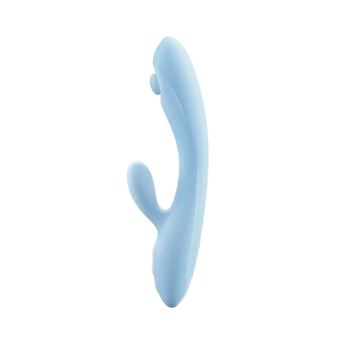 Blush Play With Me By Blush Moondust Magic 8 Inch G Spot Clitoral Rabbit Vibrator 10 Dual Vibration Modes Soft Silicone Blue Vibrators