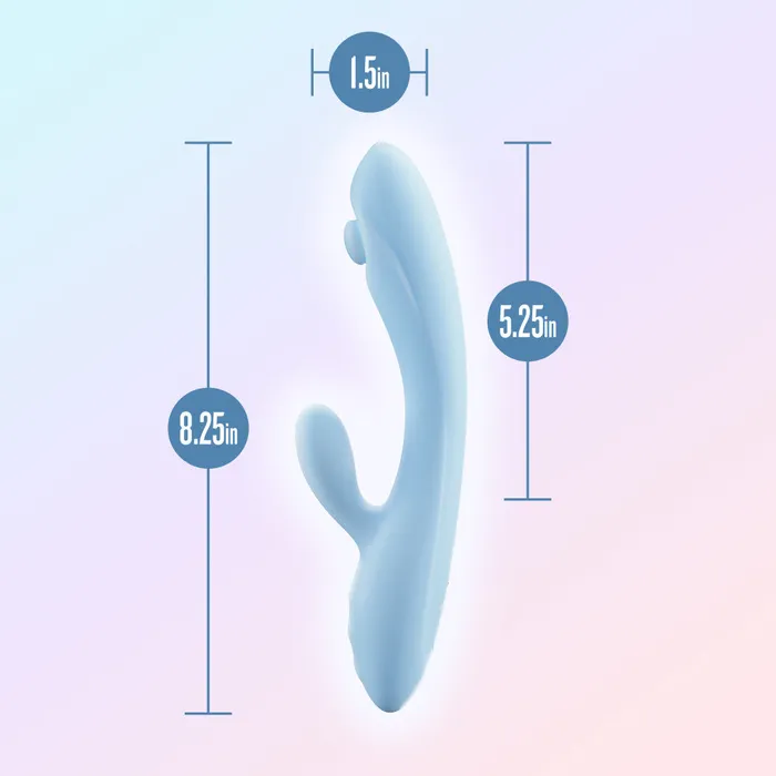 Blush Play With Me By Blush Moondust Magic 8 Inch G Spot Clitoral Rabbit Vibrator 10 Dual Vibration Modes Soft Silicone Blue Vibrators