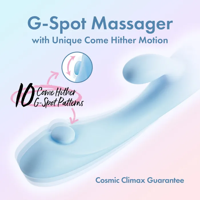 Blush Play With Me By Blush Moondust Magic 8 Inch G Spot Clitoral Rabbit Vibrator 10 Dual Vibration Modes Soft Silicone Blue Vibrators