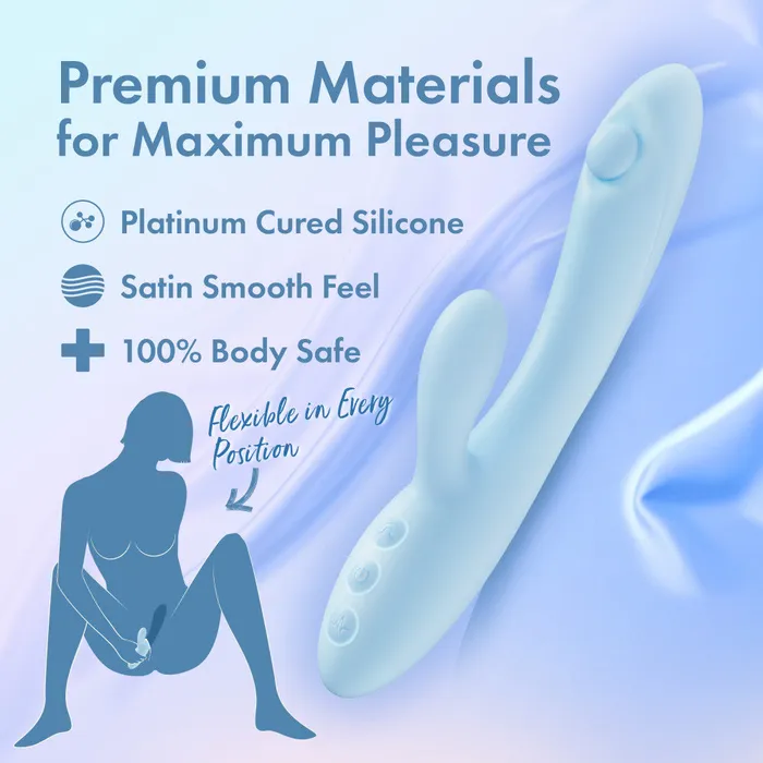 Blush Play With Me By Blush Moondust Magic 8 Inch G Spot Clitoral Rabbit Vibrator 10 Dual Vibration Modes Soft Silicone Blue Vibrators