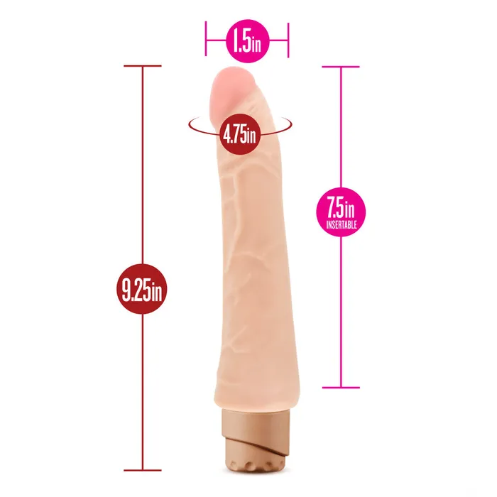 Blush Vibrators X5 Plus By Blush Mambo Vibe Curved Beige 925Inch Long Vibrating Dildo