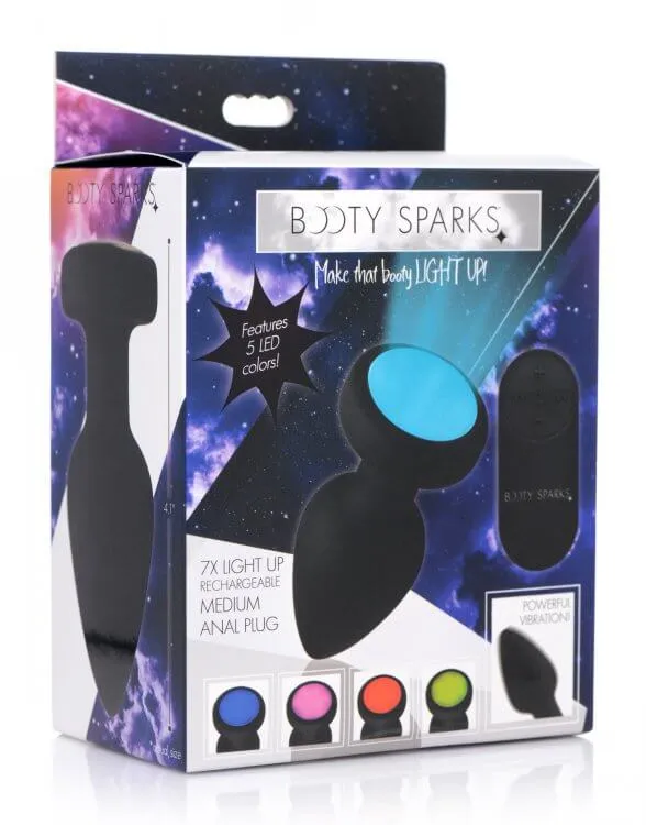 Booty Sparks Silicone LED Plug Vibrating Medium XR Brands Anal