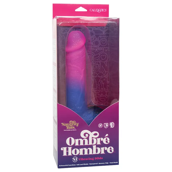 CAL EXOTICS Female Sex Toys Naughty Bits Ombre Hombre XL Vibrating Dildo