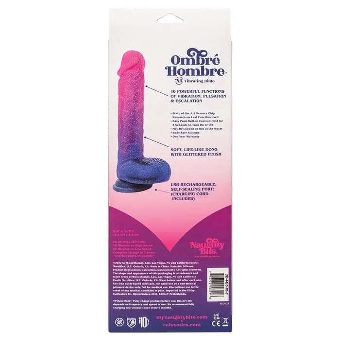 CAL EXOTICS Female Sex Toys Naughty Bits Ombre Hombre XL Vibrating Dildo
