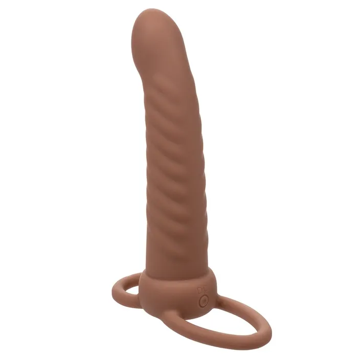 CAL EXOTICS Female Sex Toys Performance Maxx Rechargeable Ribbed Dual PenetratorBrown