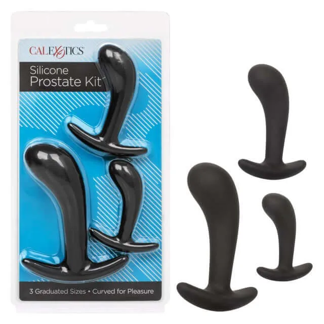 California Exotic Novelties Anal Silicone Prostate Kit 3 Sizes Satin Finish Curved Design BodySafe California Exotic Novelties Anal Silicone Prostate Kit 3 Sizes Satin Finish Curved Design BodySafe