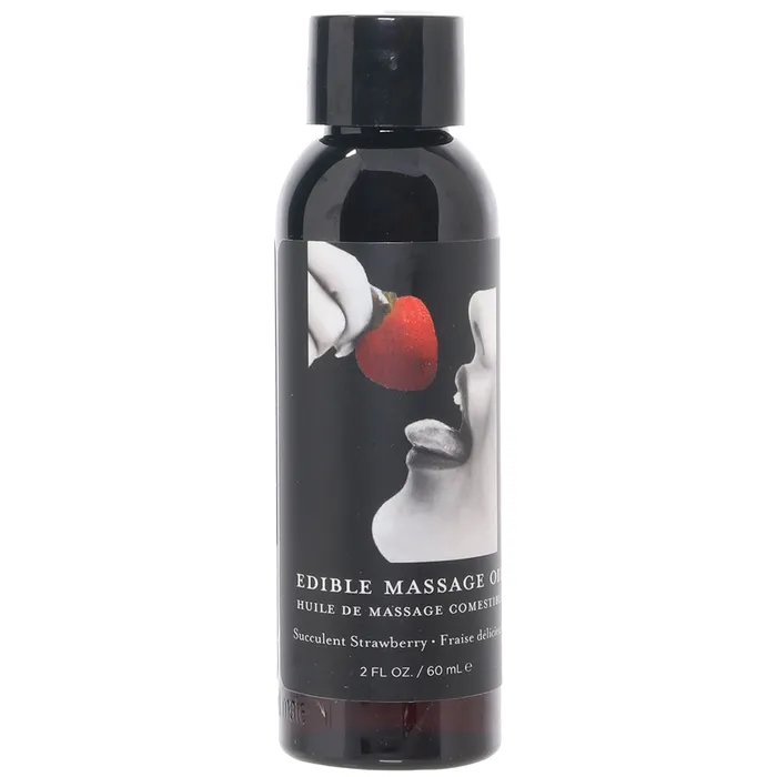 Couples Earthly Body Edible Massage Oil 2oz60ml in Succulent Strawberry