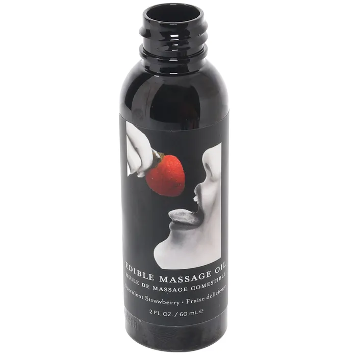 Couples Earthly Body Edible Massage Oil 2oz60ml in Succulent Strawberry